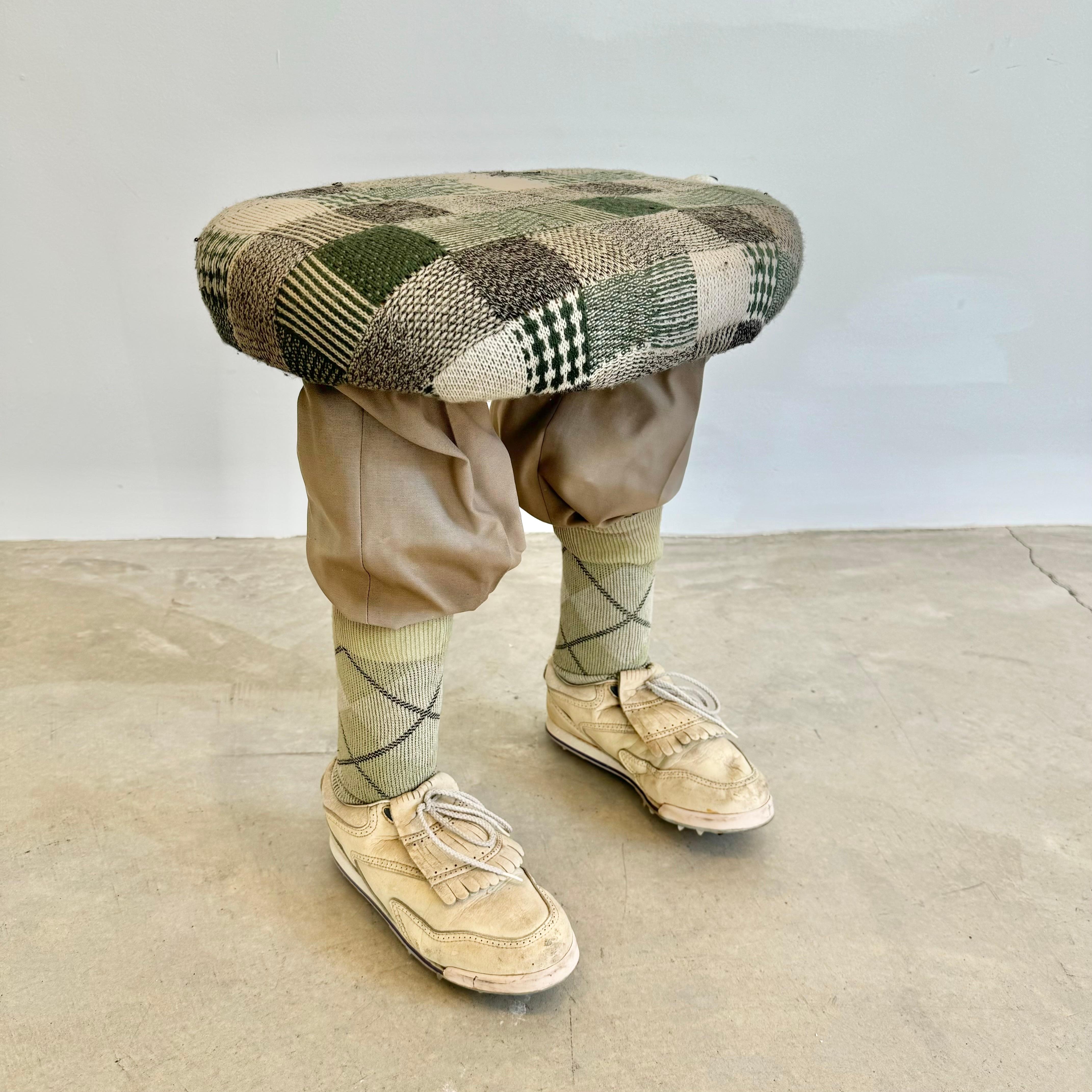 Sgabello Pop-Art con gambe e scarpe da golf, anni '90 USA 1