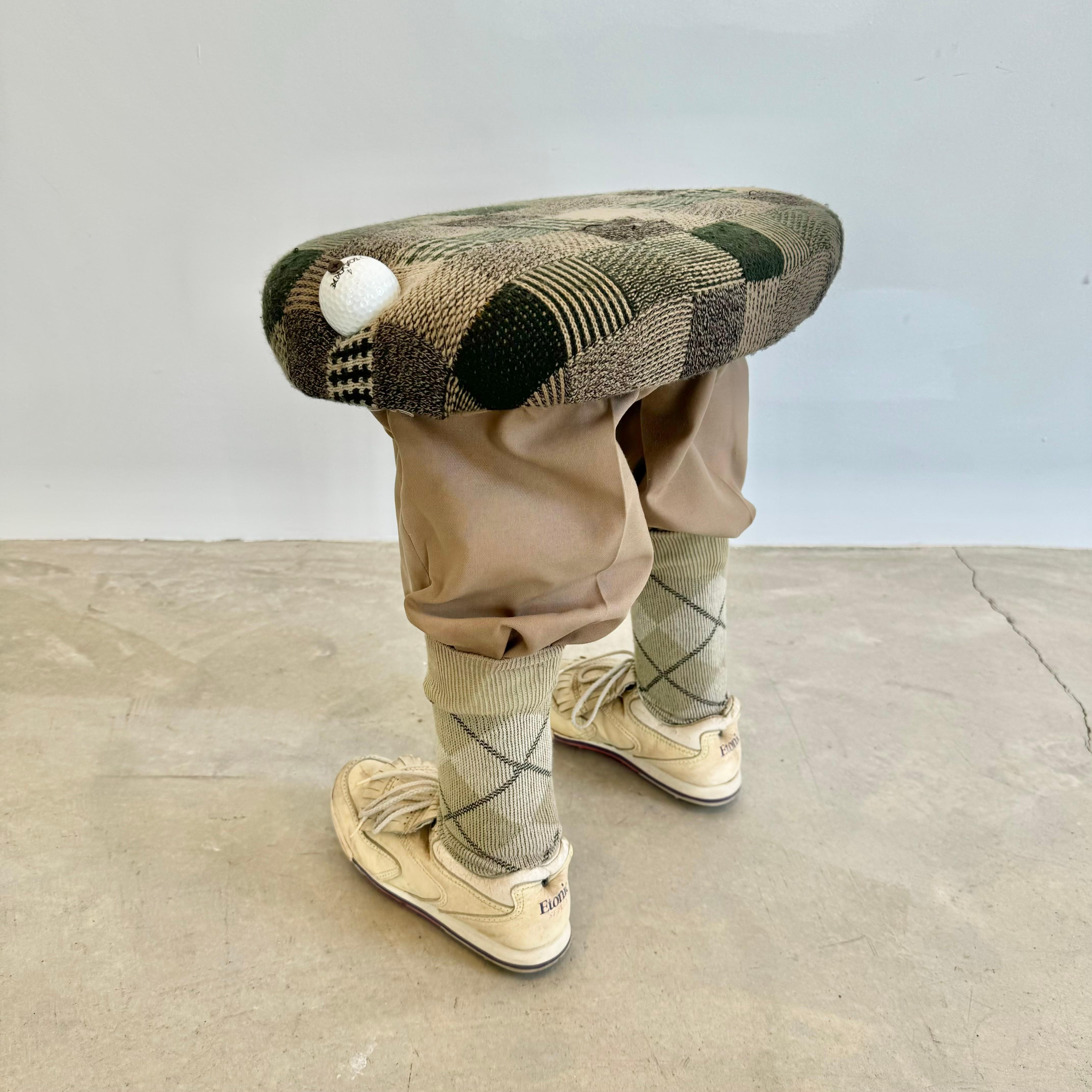 Nordamericano Sgabello Pop-Art con gambe e scarpe da golf, anni '90 USA
