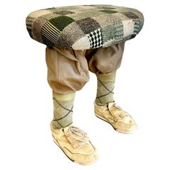 Sgabello Pop-Art con gambe e scarpe da golf, anni '90 USA