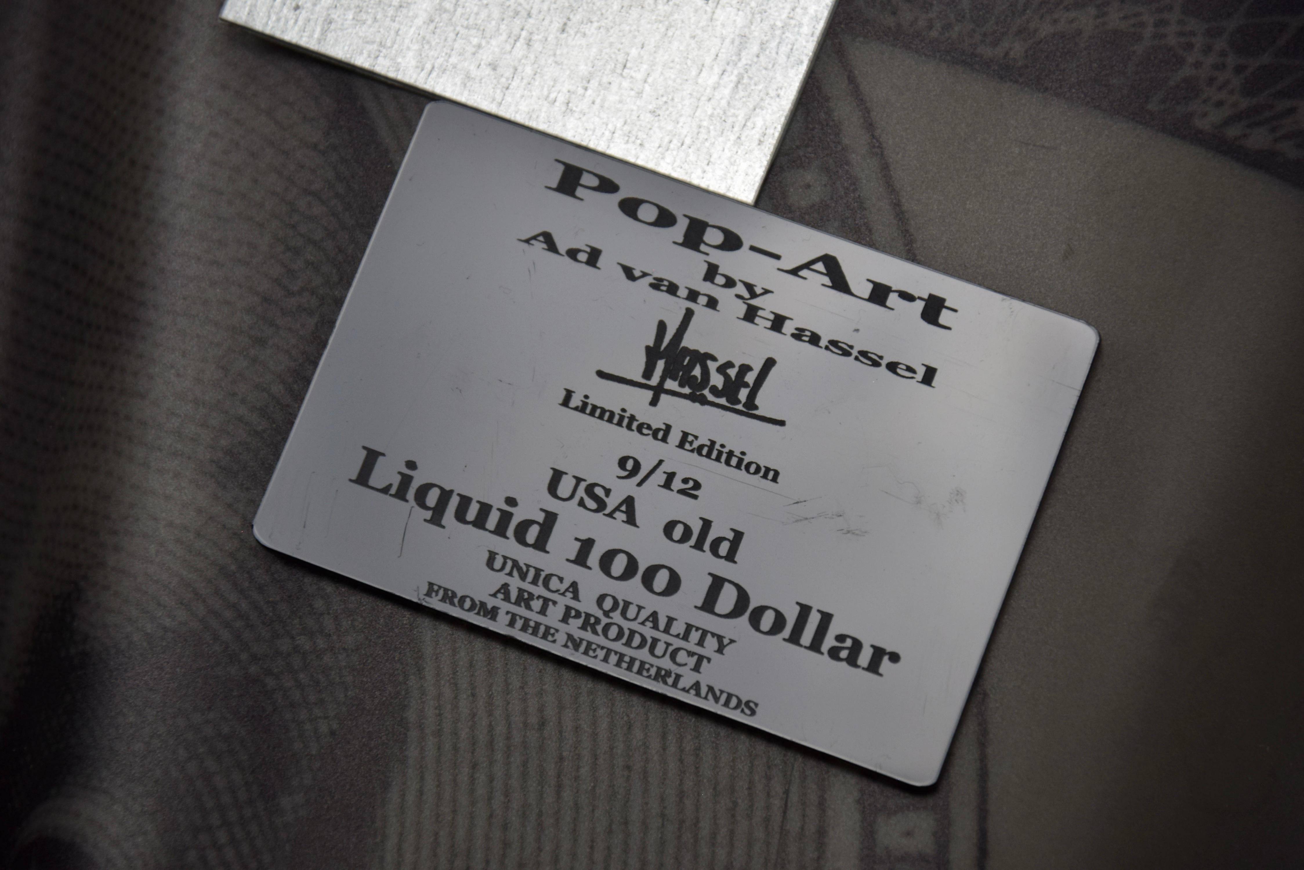 Contemporary Pop Art Limited Edition USA Old Liquid 100 Dollar For Sale