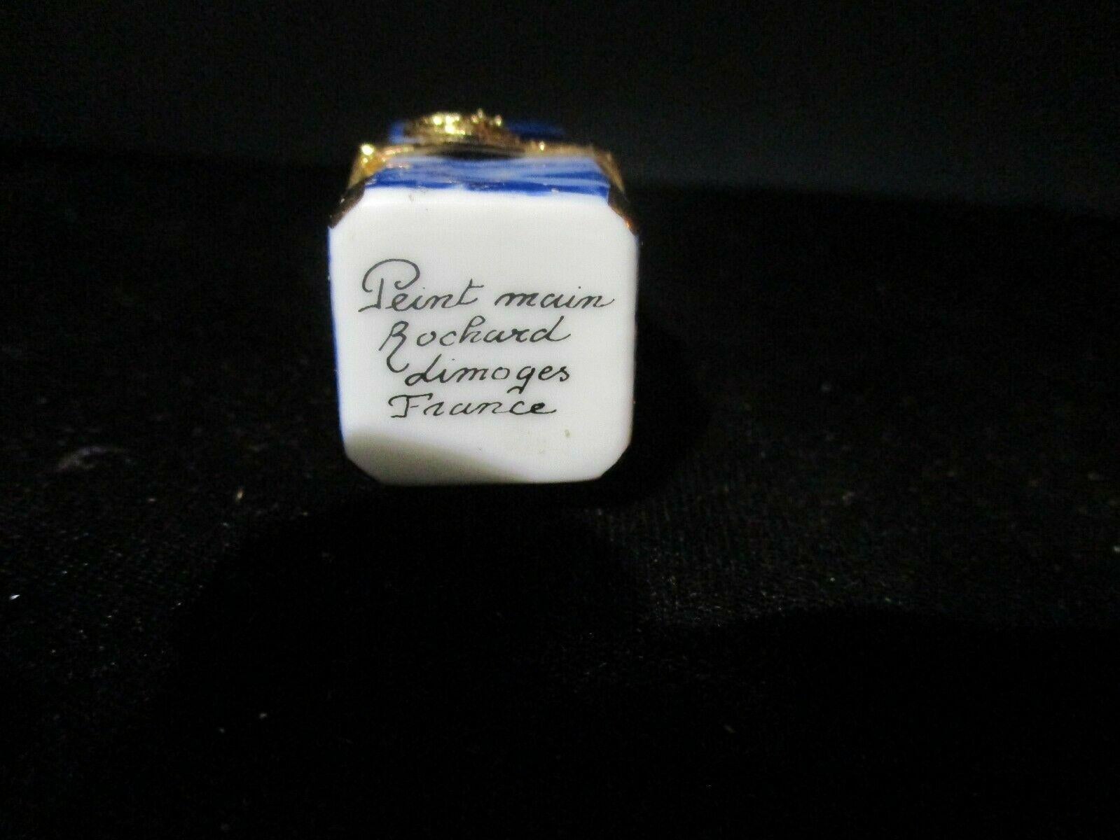 Pop Art Limoges French Porcelain Lipstick Miniature Trinket Box Rochard Signed For Sale 1