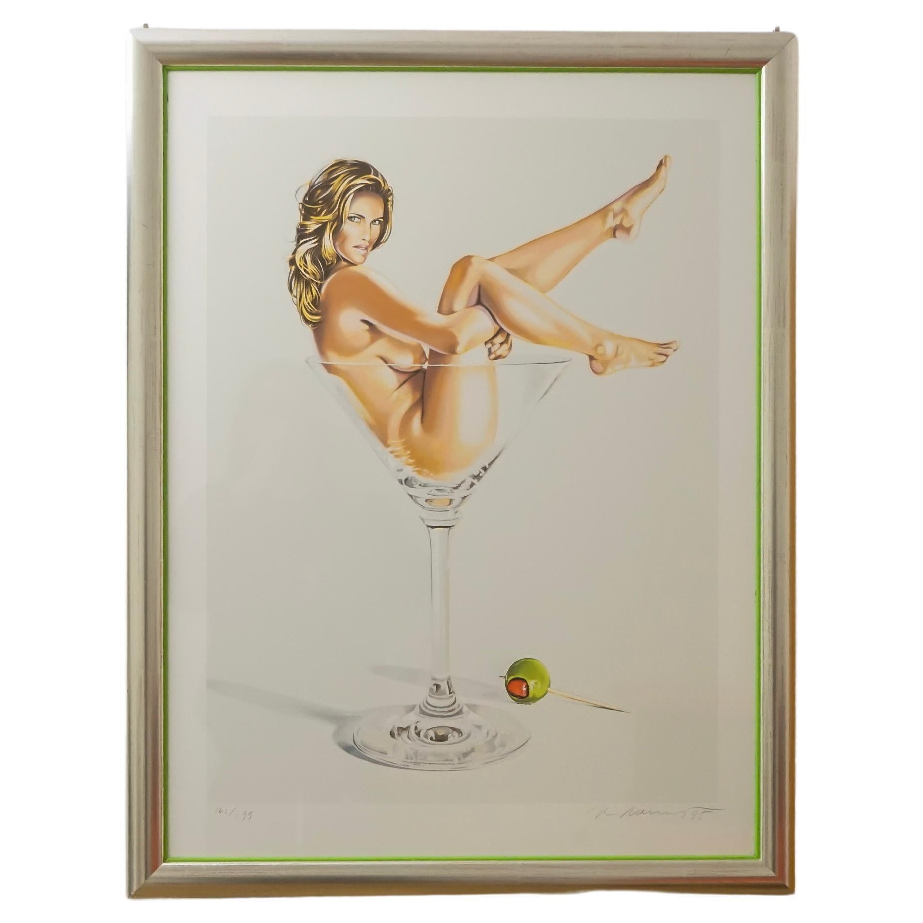 Pop Art Lithography Martini Miss 1 by Mel Ramos, 1995  For Sale