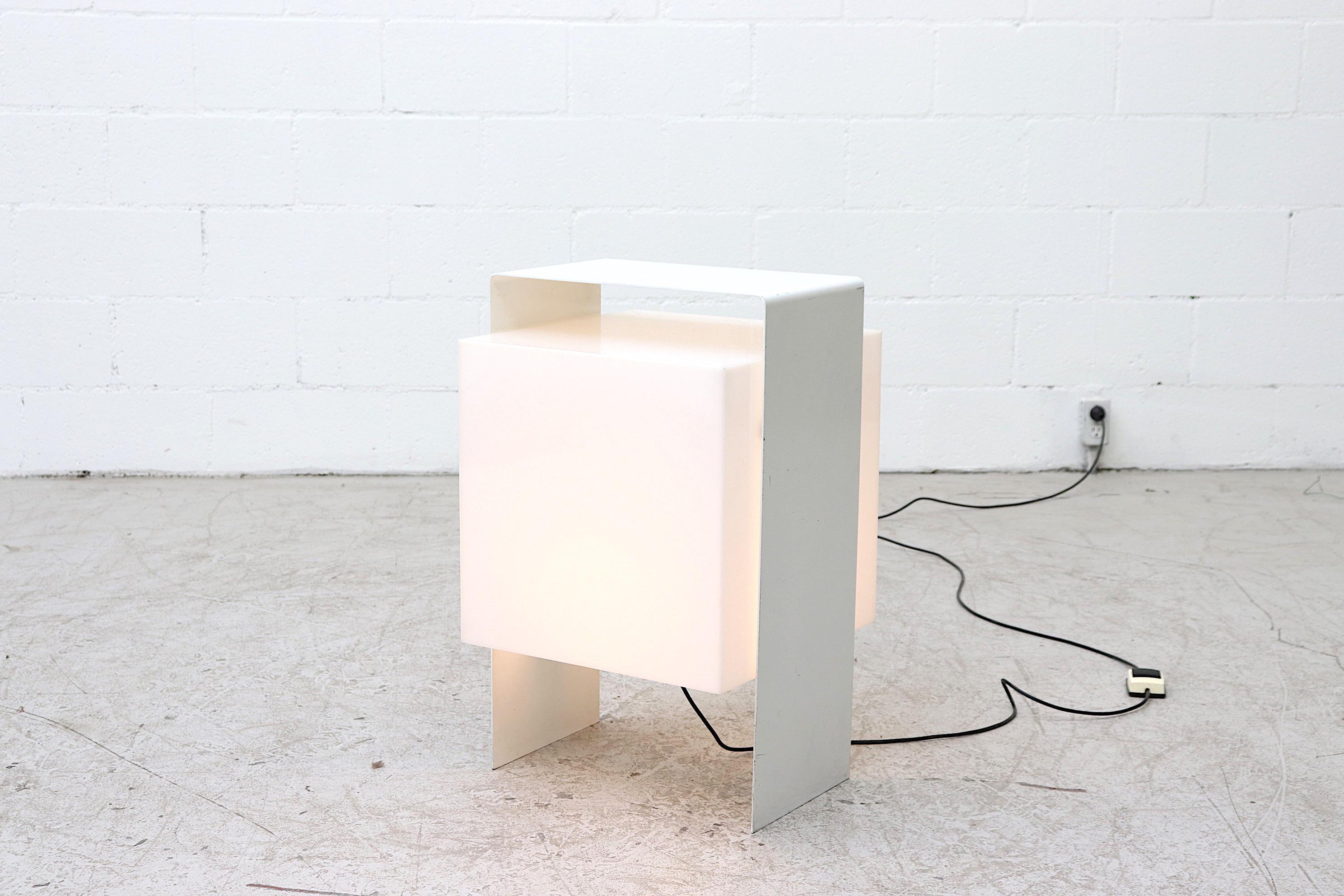Dutch POP-ART Metal and Acrylic Floor Lamp Side Table