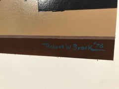 Pop Art Modernist Painting by Robert Brock, C&O, circa 1976 WNY Artist