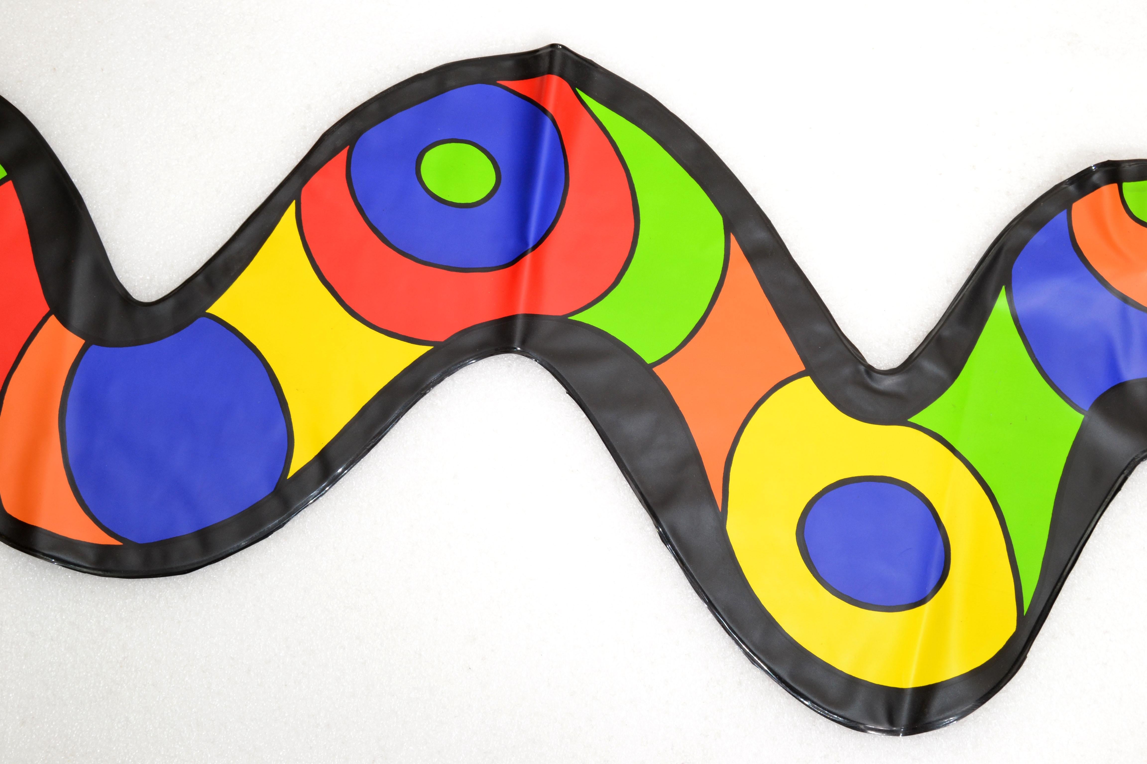 Pop Art Niki de Saint Phalle Inflatable Plastic Snake Collectibles, France 1999 In Good Condition For Sale In Miami, FL