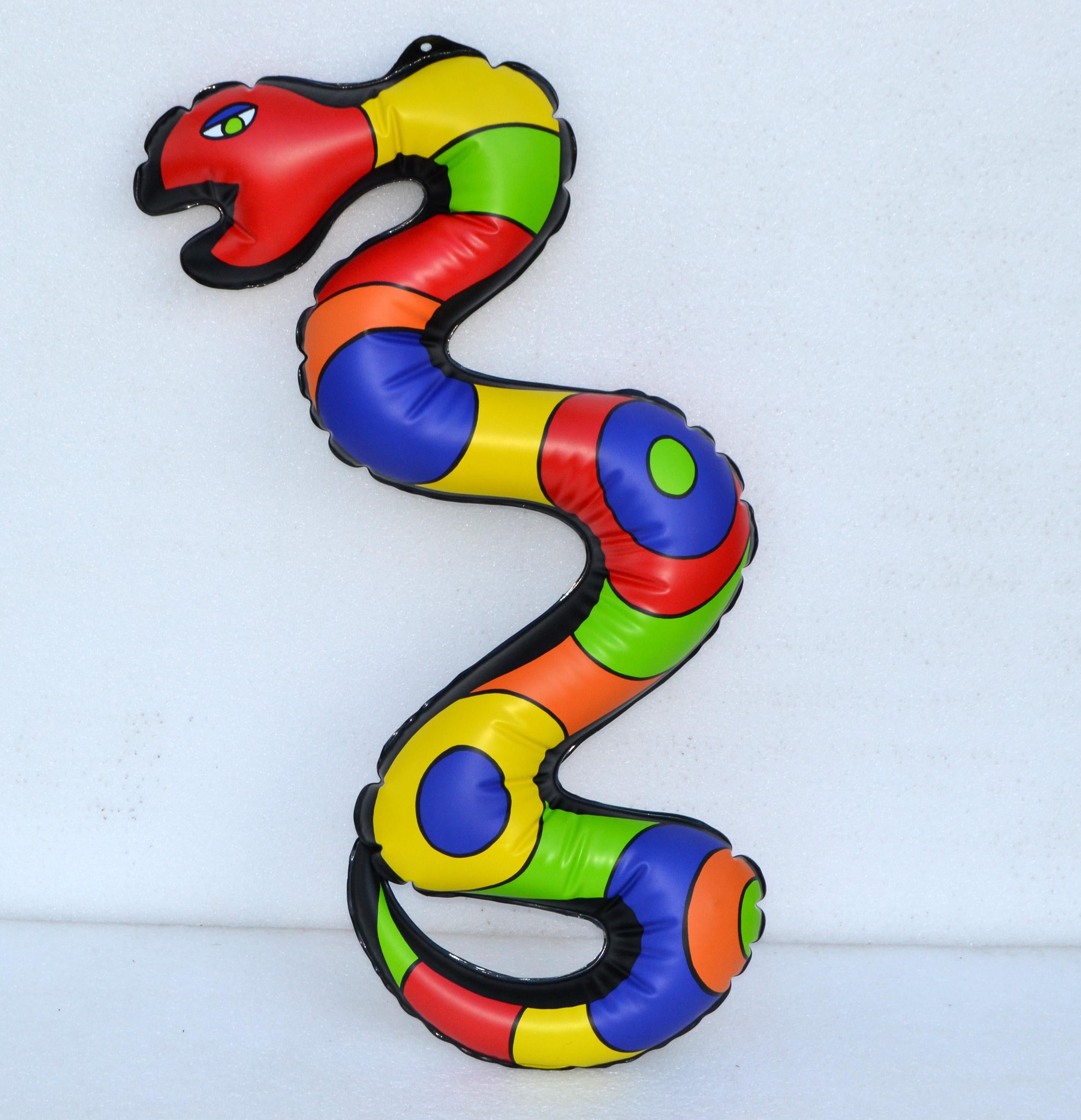 Modern Pop Art Niki de Saint Phalle Inflatable Plastic Snake Collectibles, France 1999 For Sale
