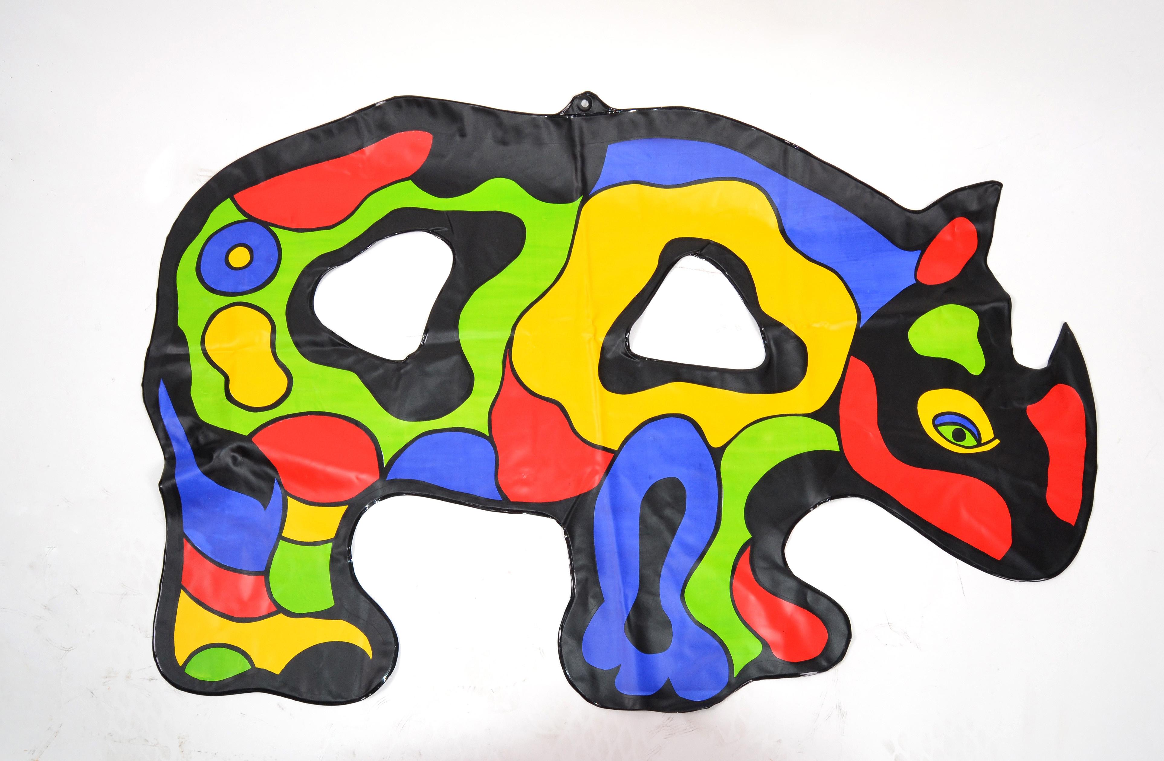 Late 20th Century Pop Art Niki de Saint Phalle Inflatable Plastics Rhino Collectibles, France 1999 For Sale