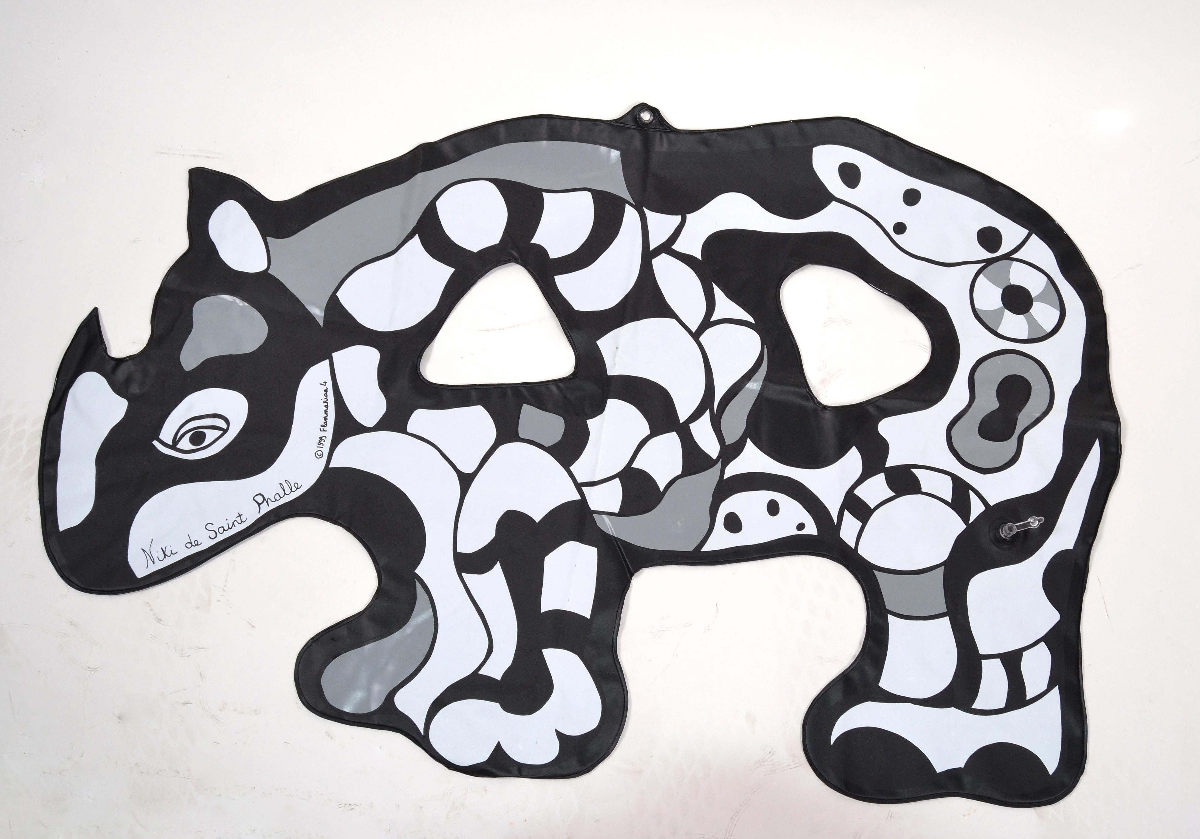 Modern Pop Art Niki de Saint Phalle Inflatable Plastics Rhino Collectibles, France 1999 For Sale