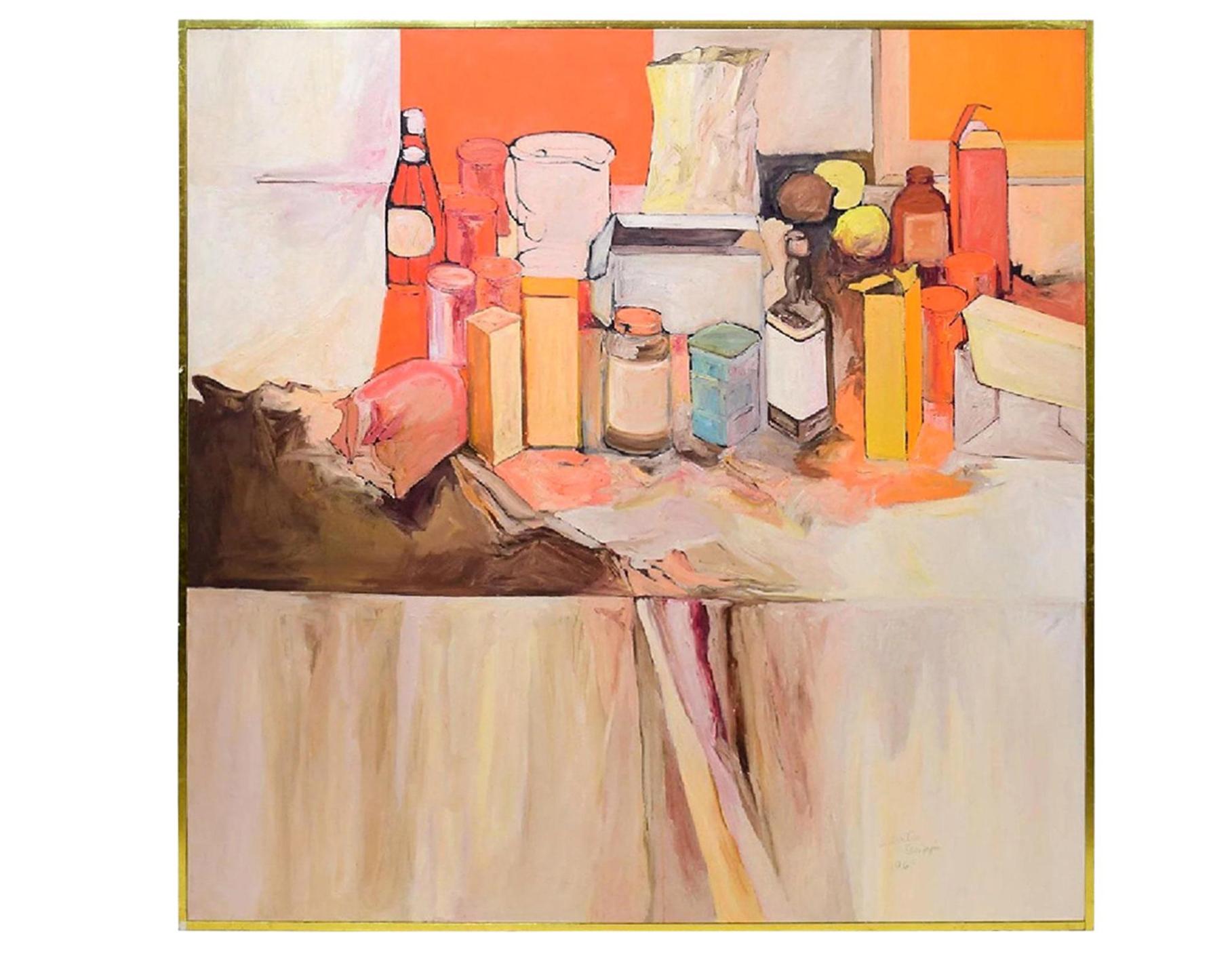 Olio su tela Pop Art Senza titolo, Natura morta di Salvatore Grippi, 1970 in vendita 1