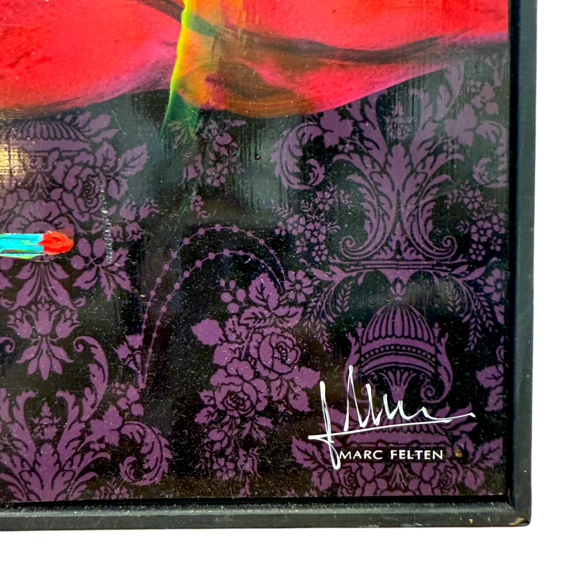 Pop Art Oiled Painitng by Marc Felten (1954-) titled 'Drole de Fleur' For Sale 4