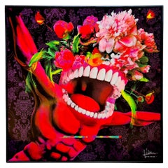 Pop Art Oiled Painitng by Marc Felten (1954-) titled 'Drole de Fleur'