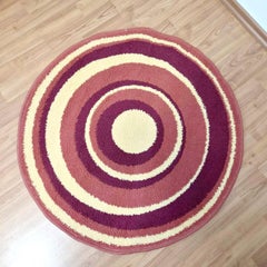 Pop Art or Space age Small Round Rug, 70s