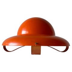 Pop Art Orange Plastic Polyester Ufo Design Lovely Table Lamp, 1970s, Italy
