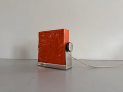 Lampe de nuit d'ambiance en plexi orange Pop Art par Uwe Mersch Design, années 1970, Allemagne