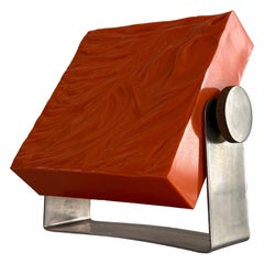 Lampe de nuit d'ambiance en plexi orange Pop Art par Uwe Mersch Design, années 1970, Allemagne