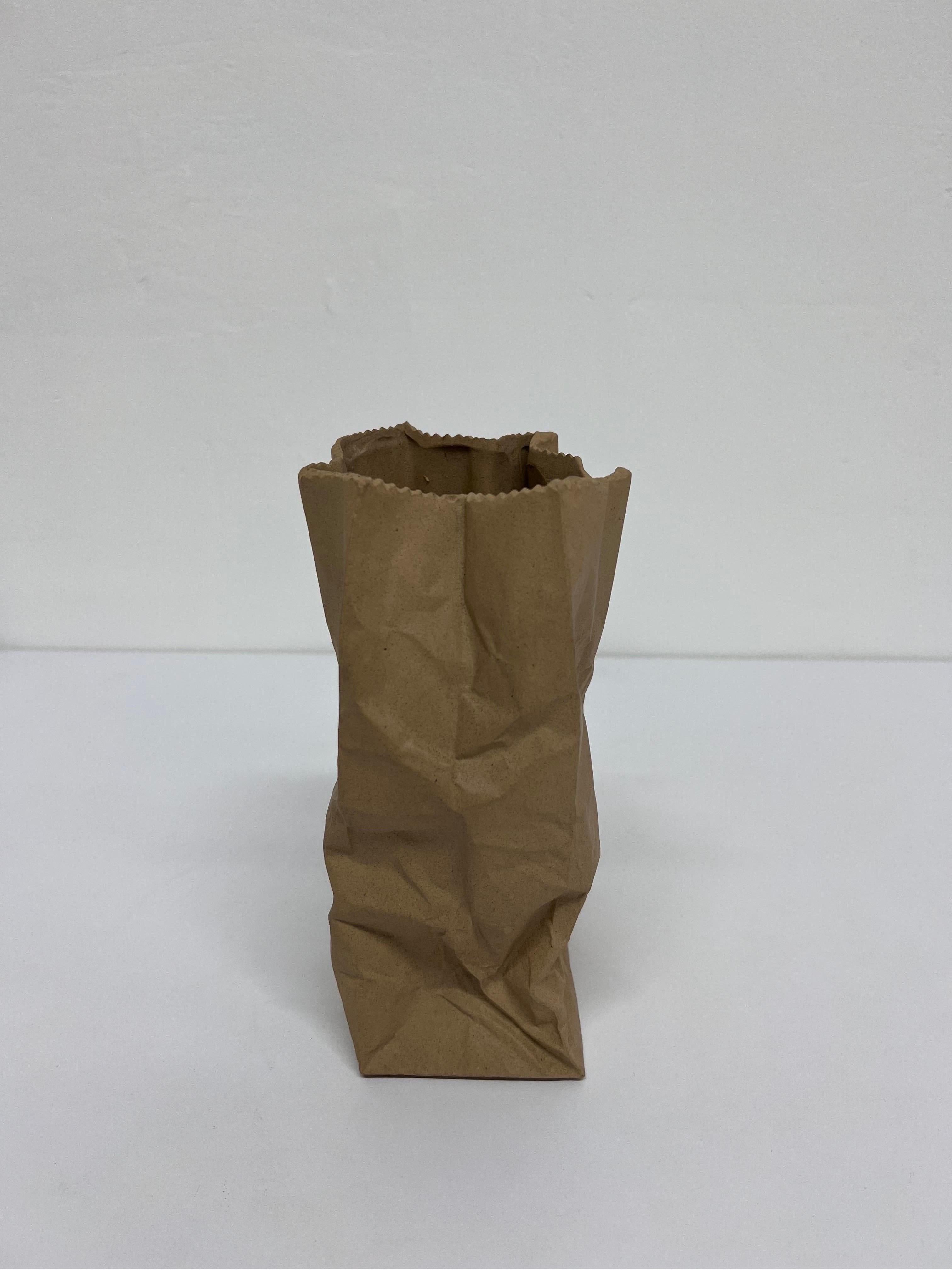 ceramic paper bag vase
