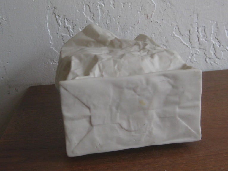 Pop Art Porcelain Paper Bag Vase Sculpture By Hawaii S Ceramic Art
