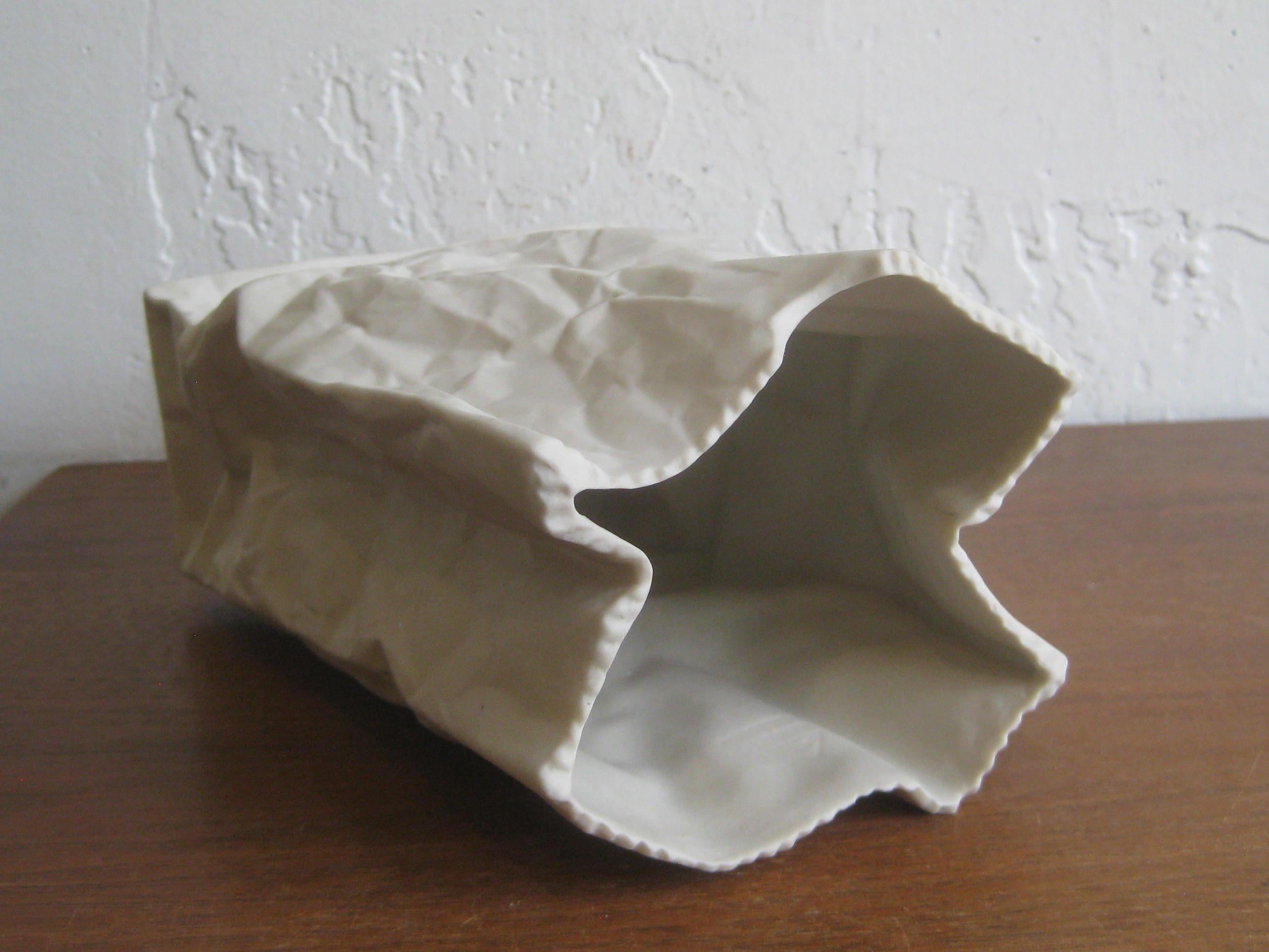 Pop Art Porcelain Paper Bag Vase Sculpture by Hawaii's Ceramic Art Studio 2