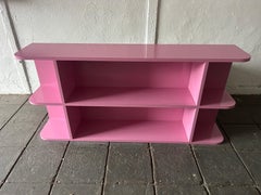 Pop art Post modern Pink Gloss Laminate floating wall mounted shelf unit