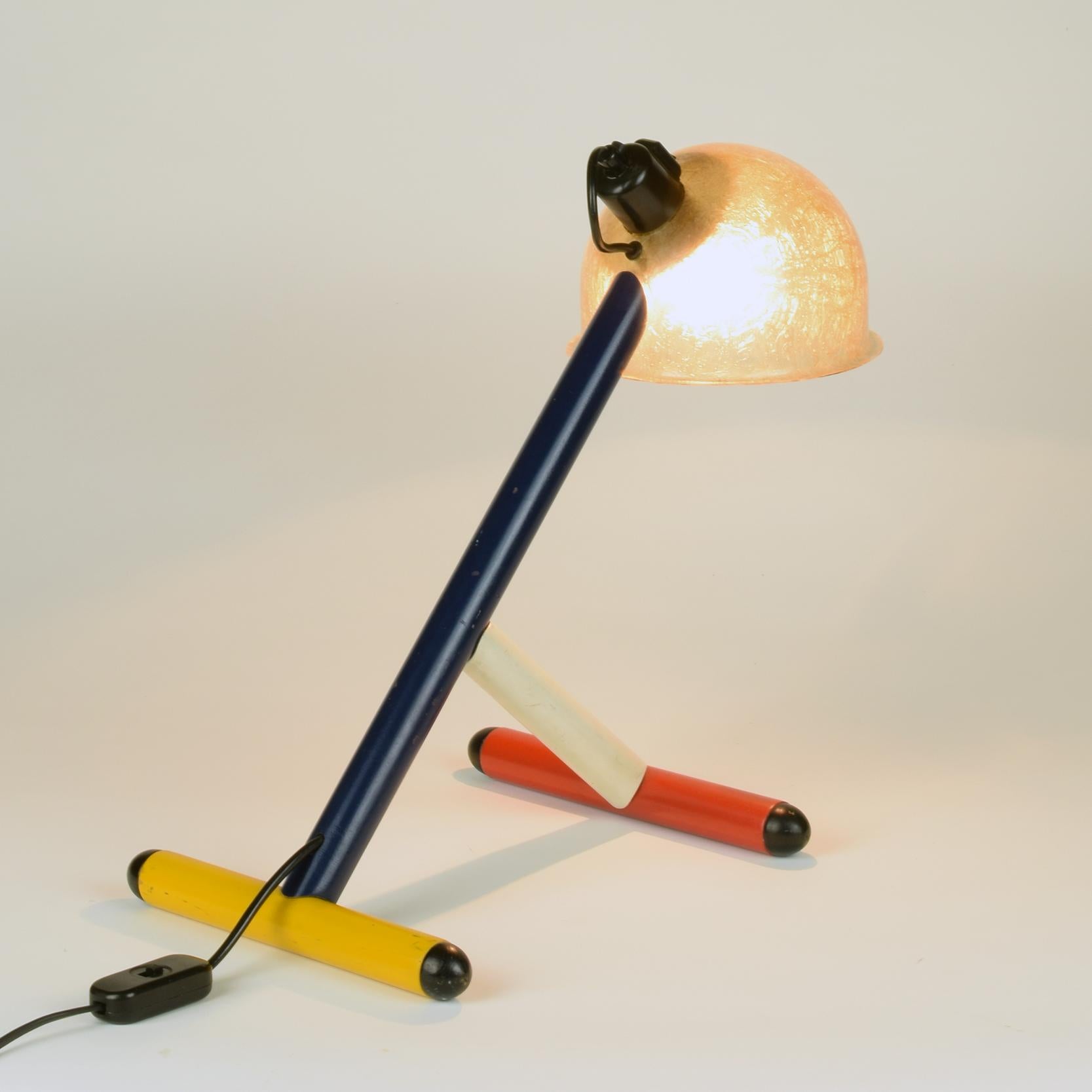 Italian Pop Art Postmodern Table Lamp, in the Style of Ettore Sottsass and Memphis