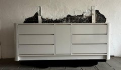 Pop art Post modern white Gloss Laminate custom 6 drawer dresser or credenza