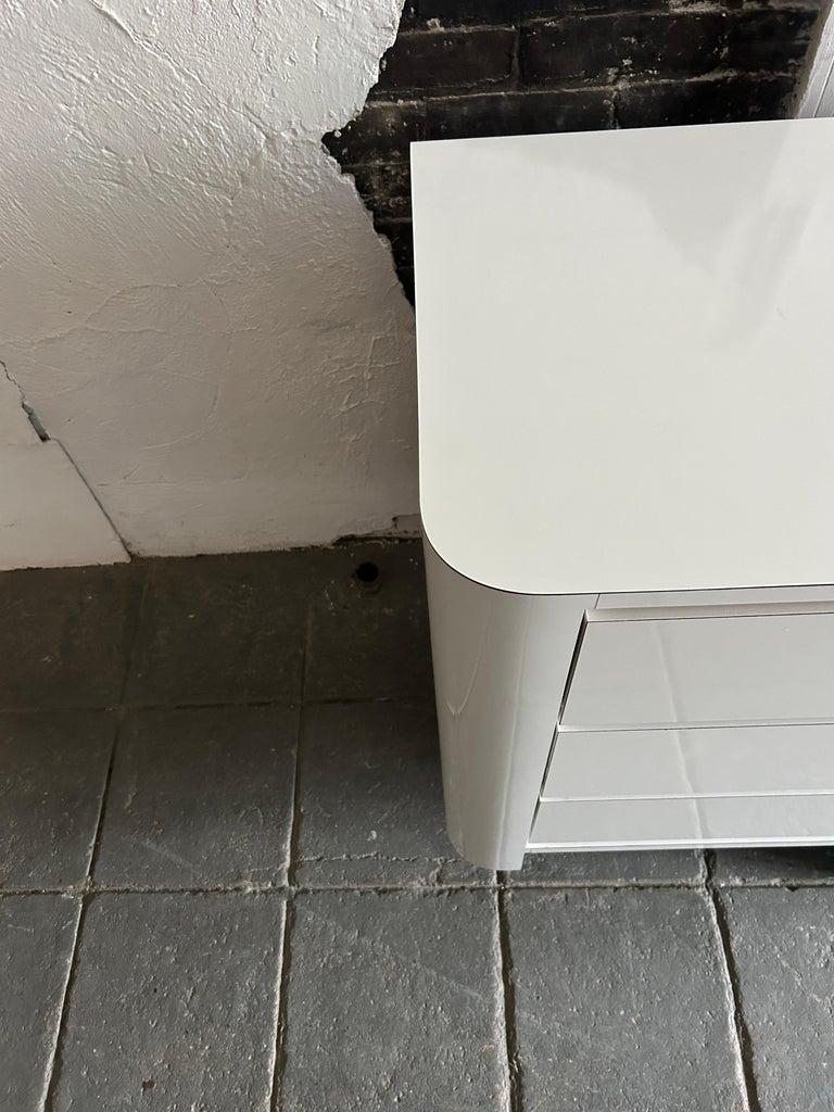 American Pop art Post modern white Gloss Laminate custom 6 drawer dresser or credenza For Sale