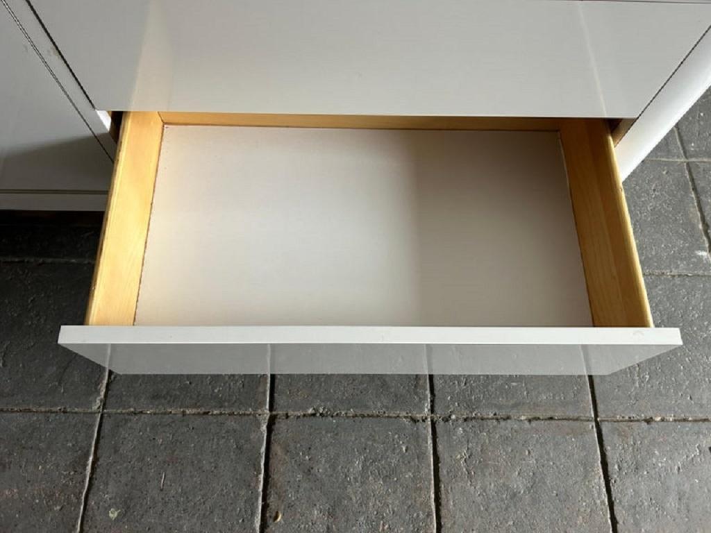 Pop art Post modern white Gloss Laminate custom 6 drawer dresser or credenza For Sale 2