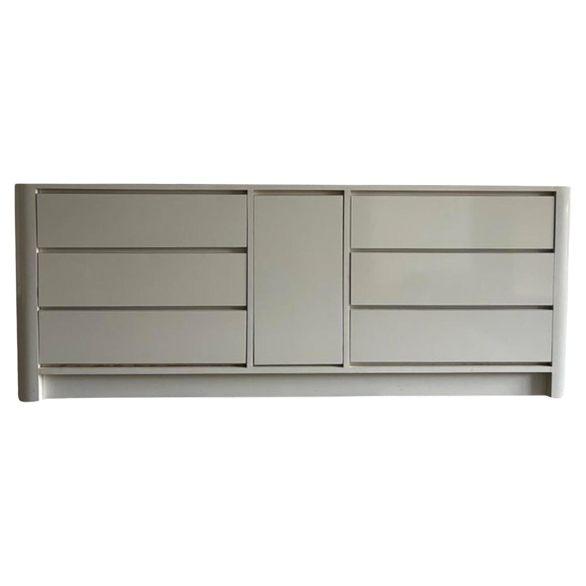 Pop art Post modern white Gloss Laminate custom 6 drawer dresser or credenza