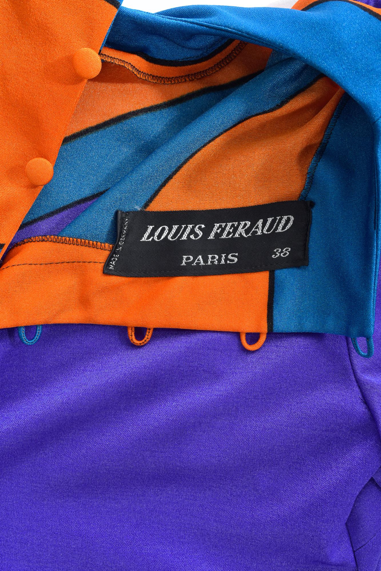 Purple Pop Art printed jersey dress by Louis Féraud Circa 1972