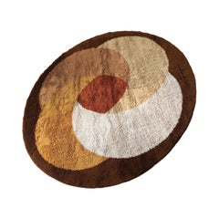 Pop Art Psychedilic 1970s High Pile Rug Tromsoe Herforder Teppiche, Germany