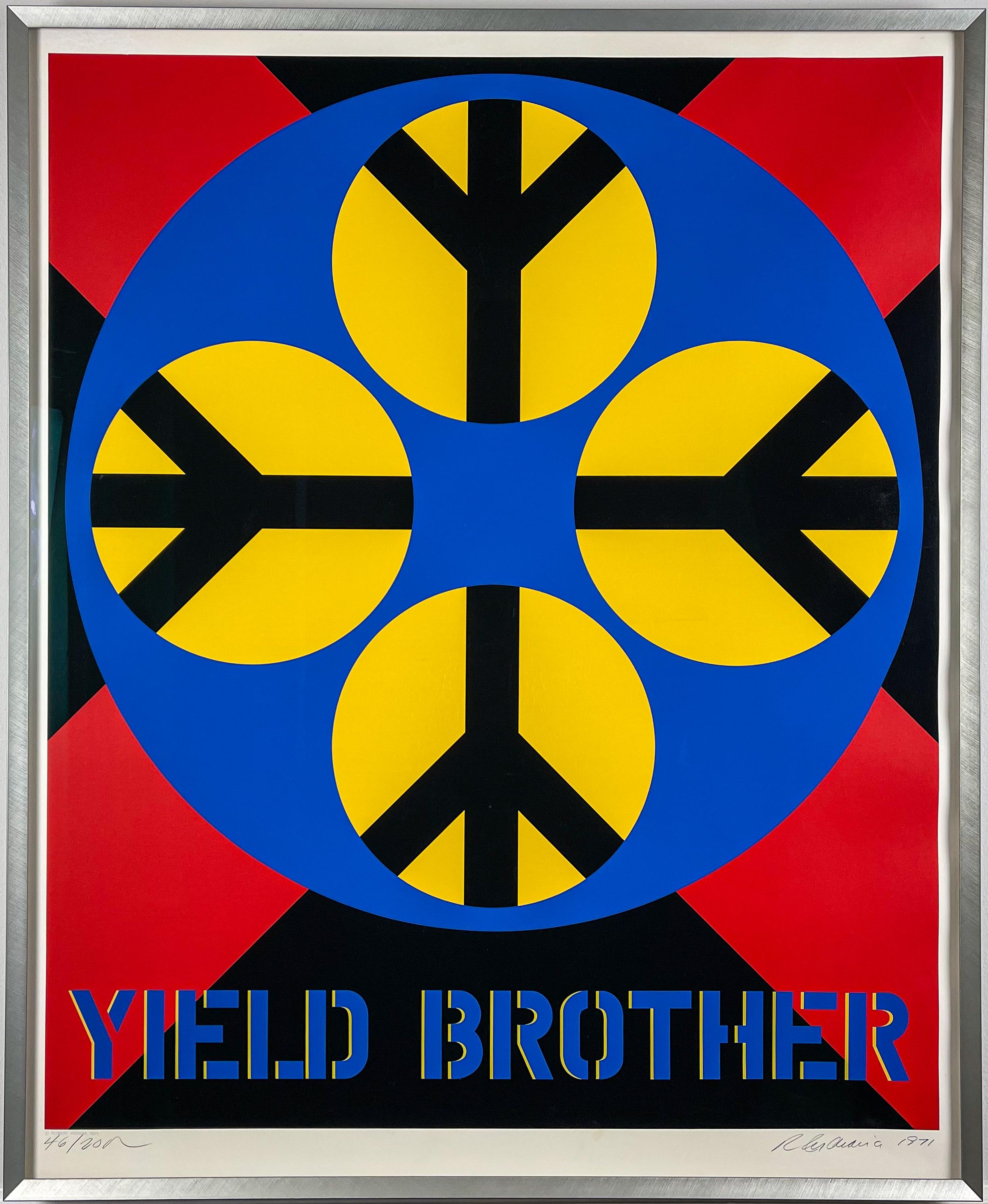 Fin du 20e siècle Sérigraphie Pop Art de Robert Indiana Yield Brother, 1971, édition 230, rouge et bleu en vente