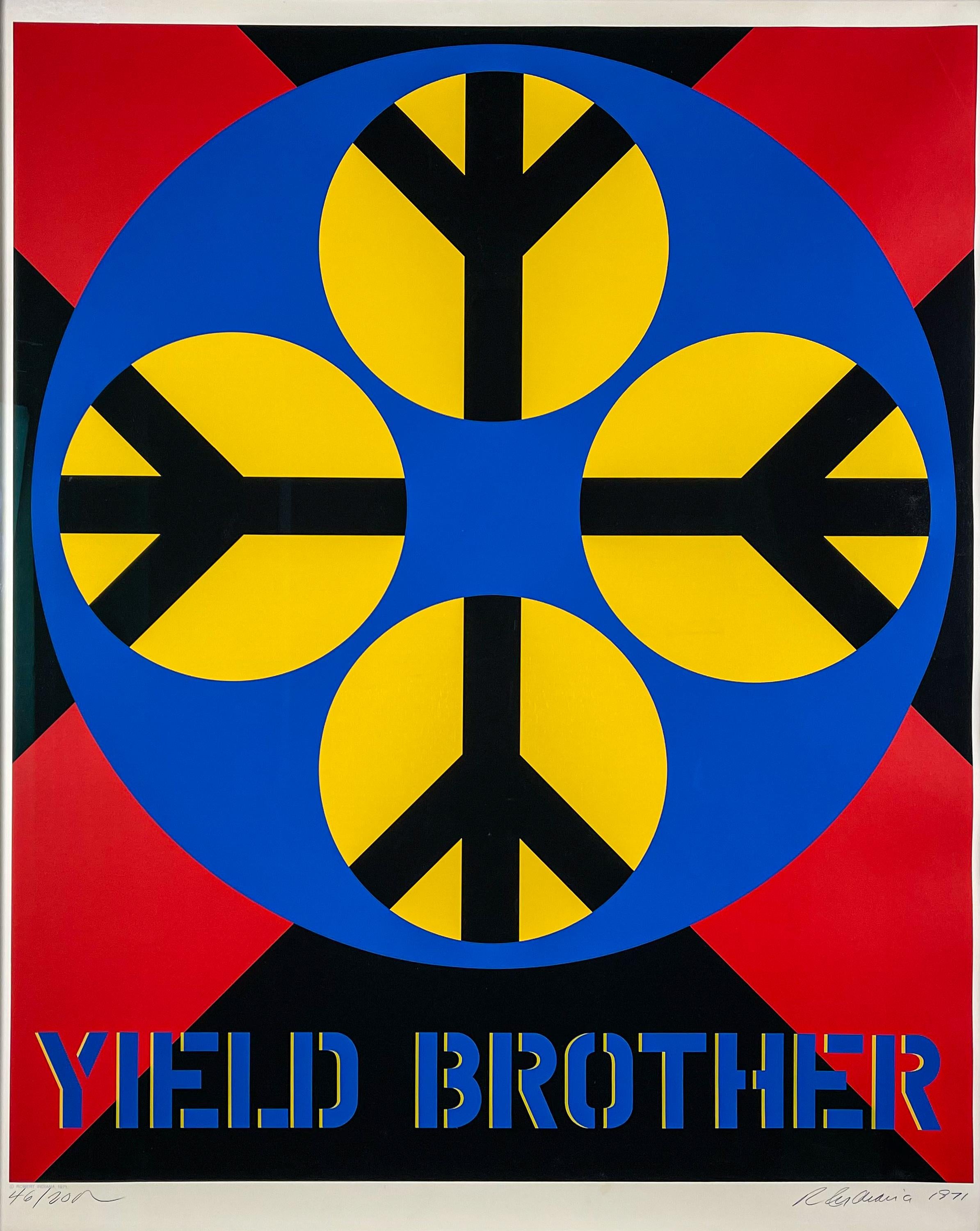 Other Pop Art Robert Indiana Yield Brother 1971 Screenprint Edition 230 Red Blue For Sale