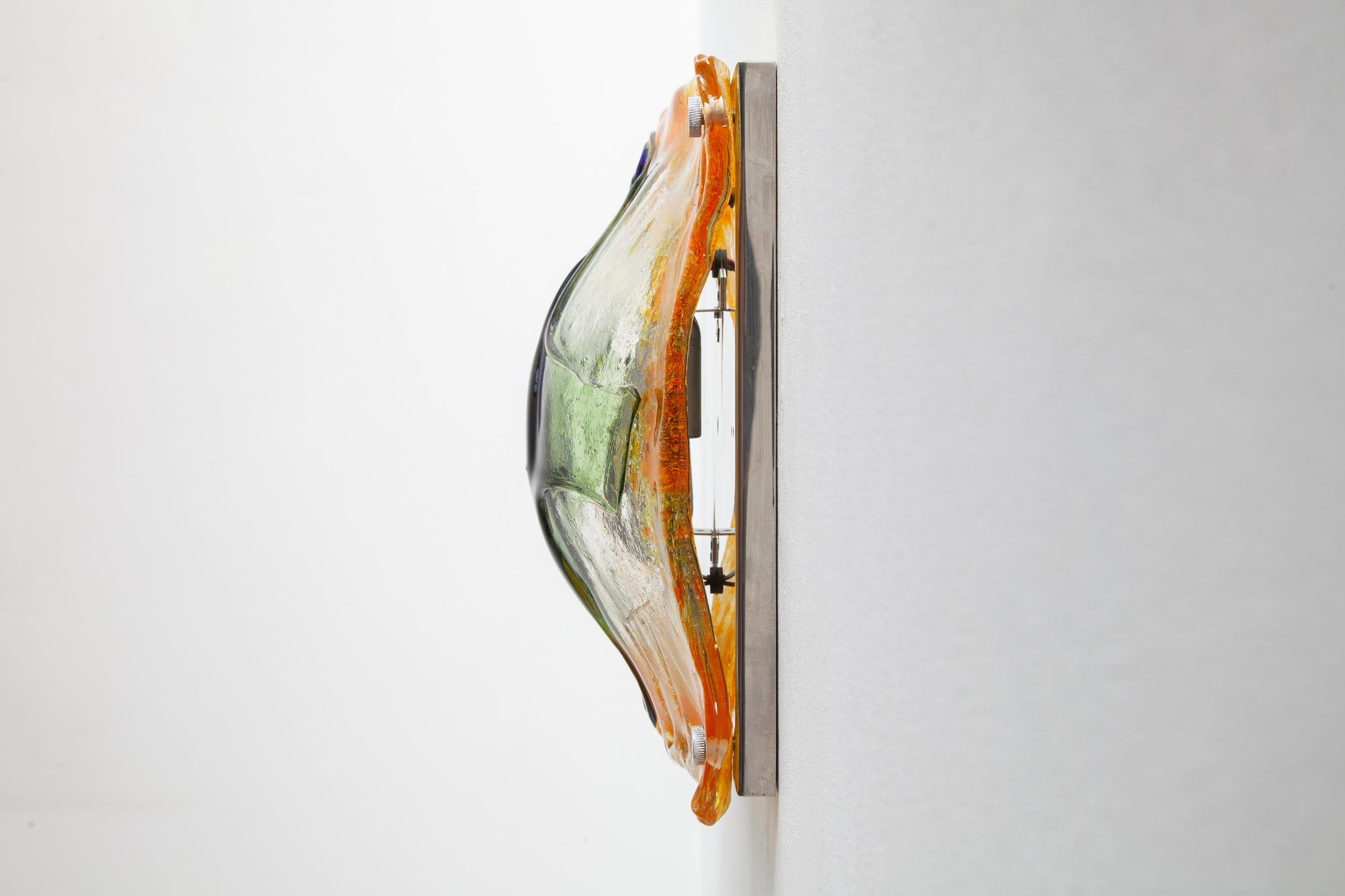 Mid-Century Modern Pop Art Sculptural Glass Wall Lamp by Tony Zuccheri for Mazzega, 1960s