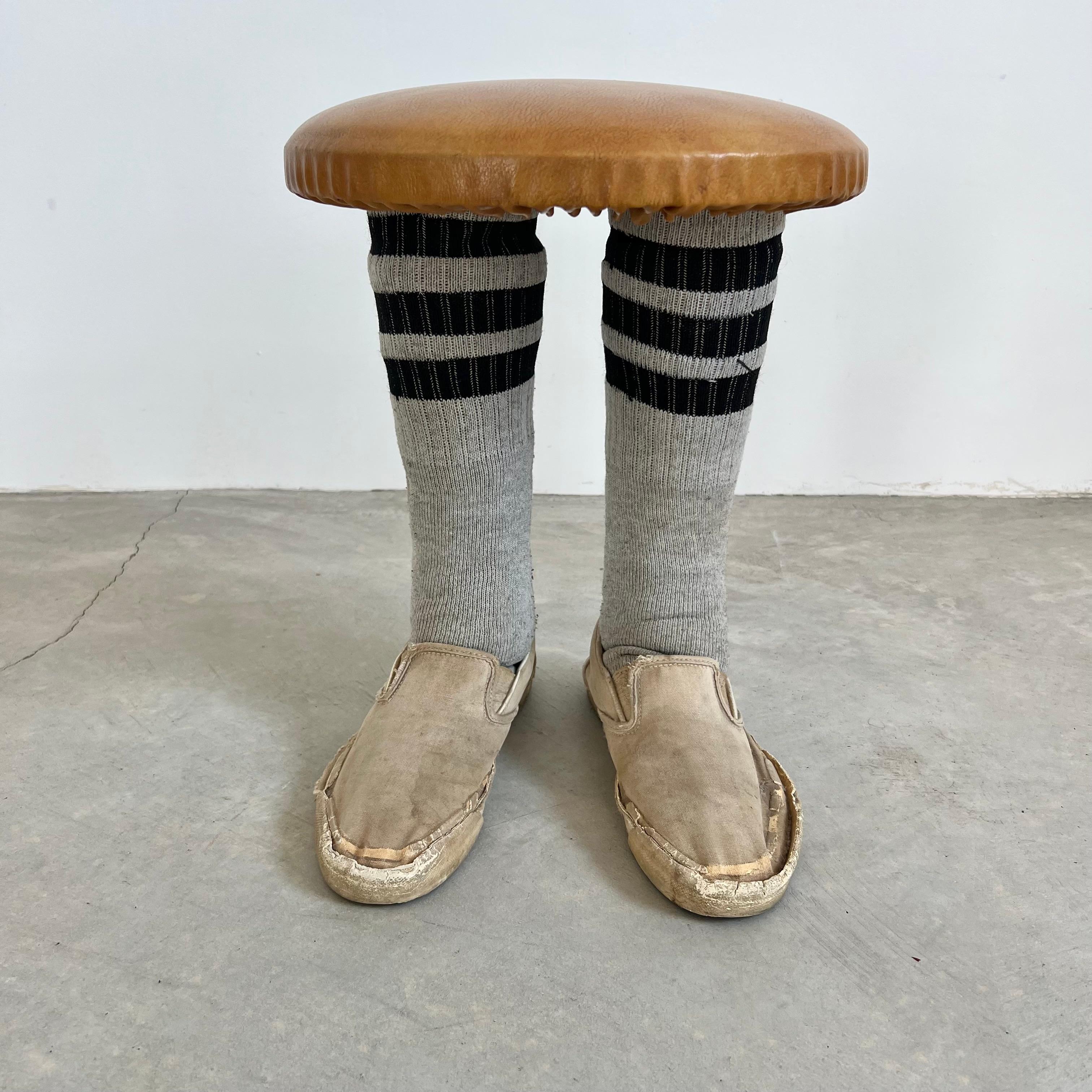 Brutalist Pop-Art Shoes and Socks Footstool, 1980s USA