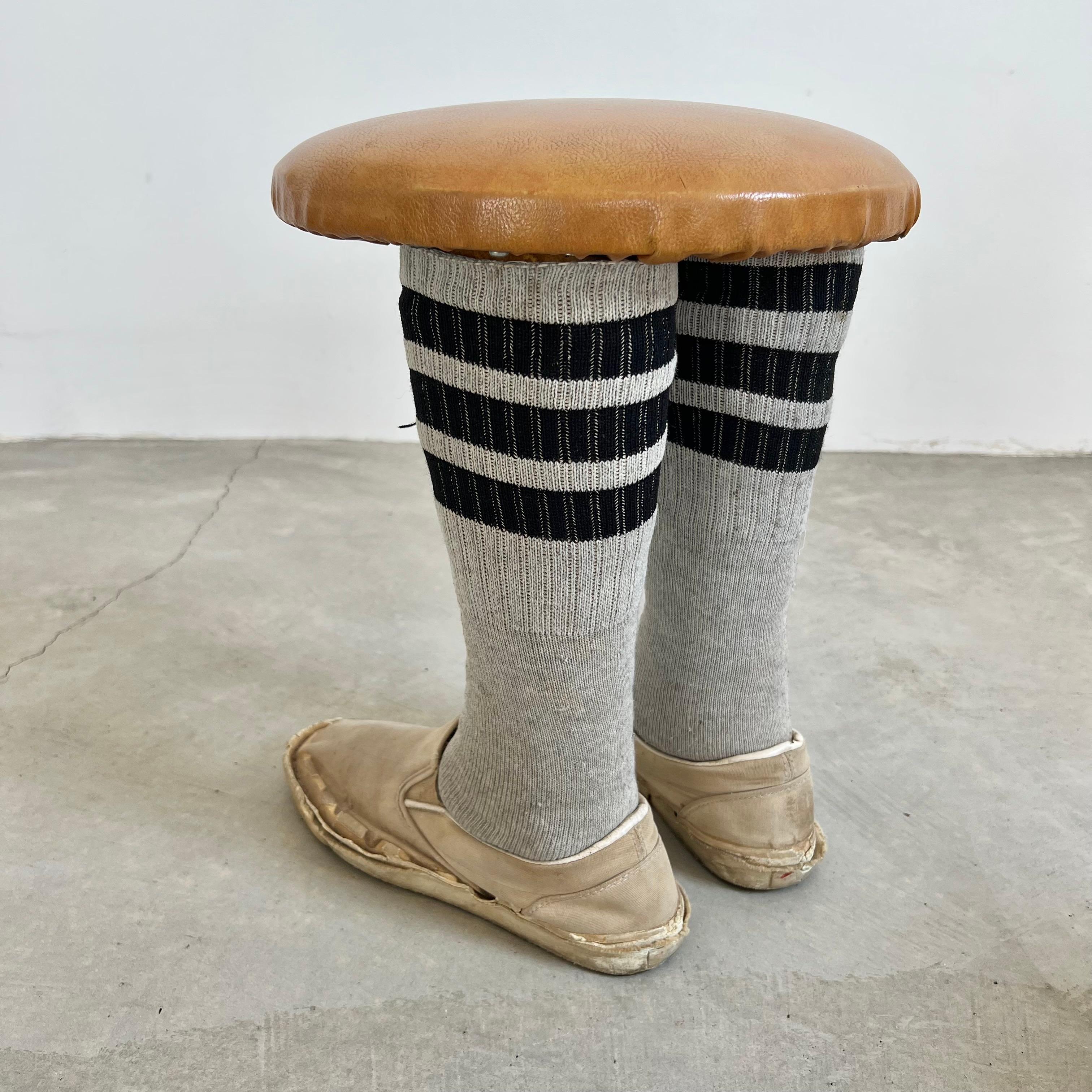 Wood Pop-Art Shoes and Socks Footstool, 1980s USA
