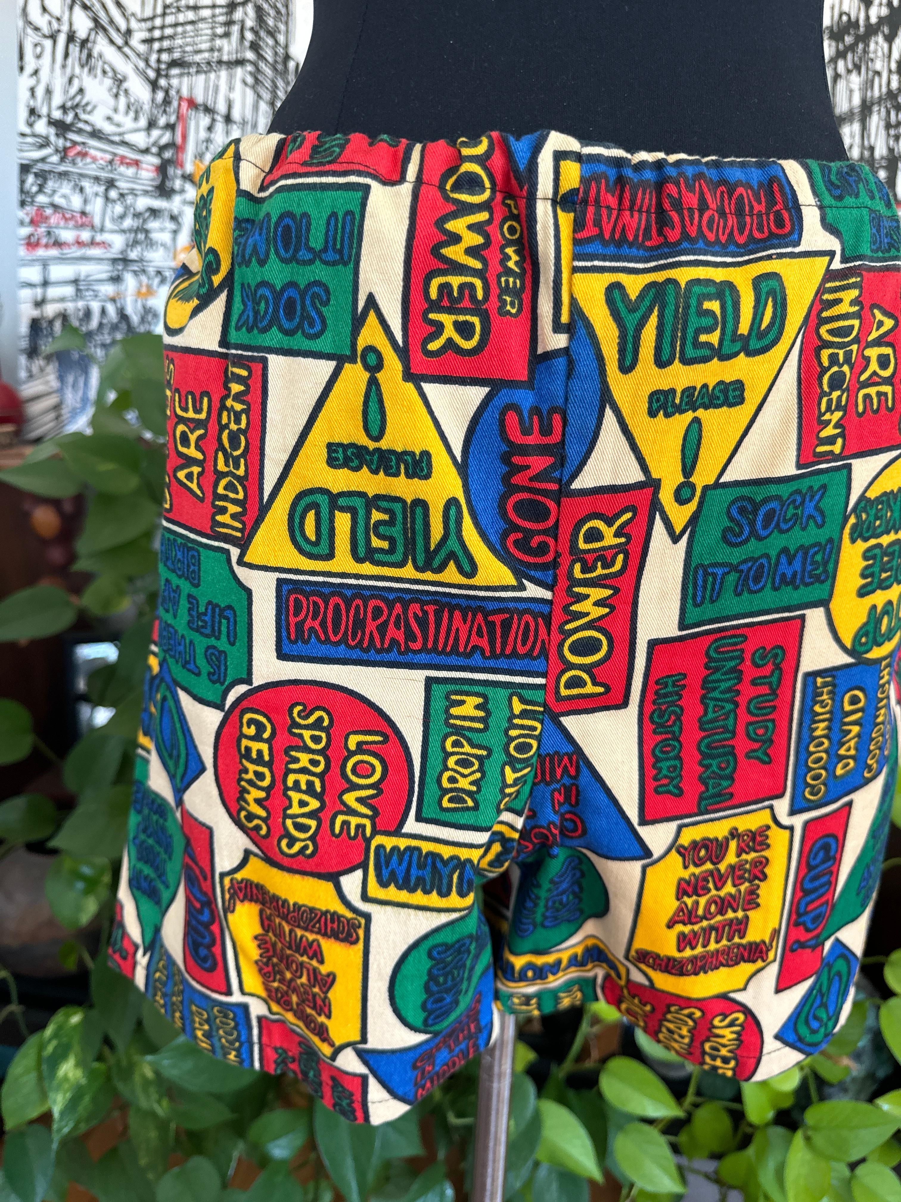 Pantaloncini POP ART Mod Unisex Stunning Graphics 1960s in vendita 8