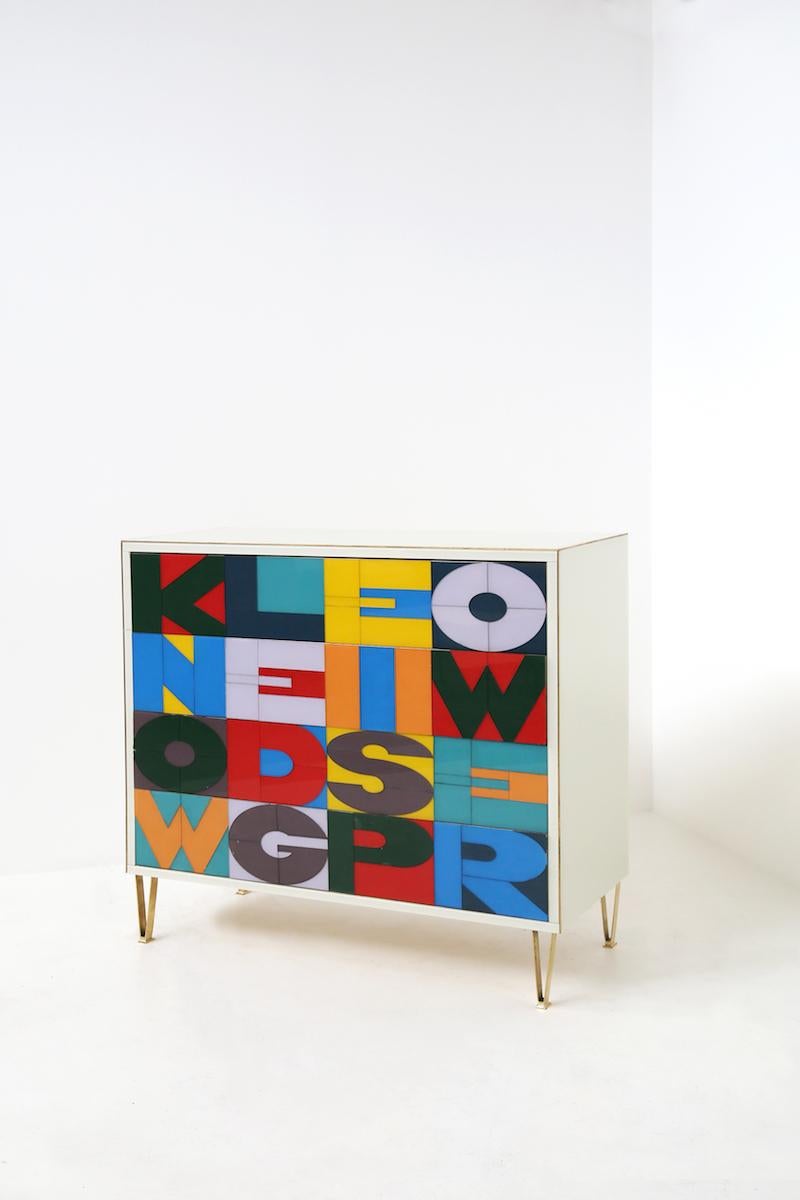 Pop Art Sideboard Four Drawers ”Conversation Pieces“ Designed by Michele Dal Bon In New Condition For Sale In Milano, IT