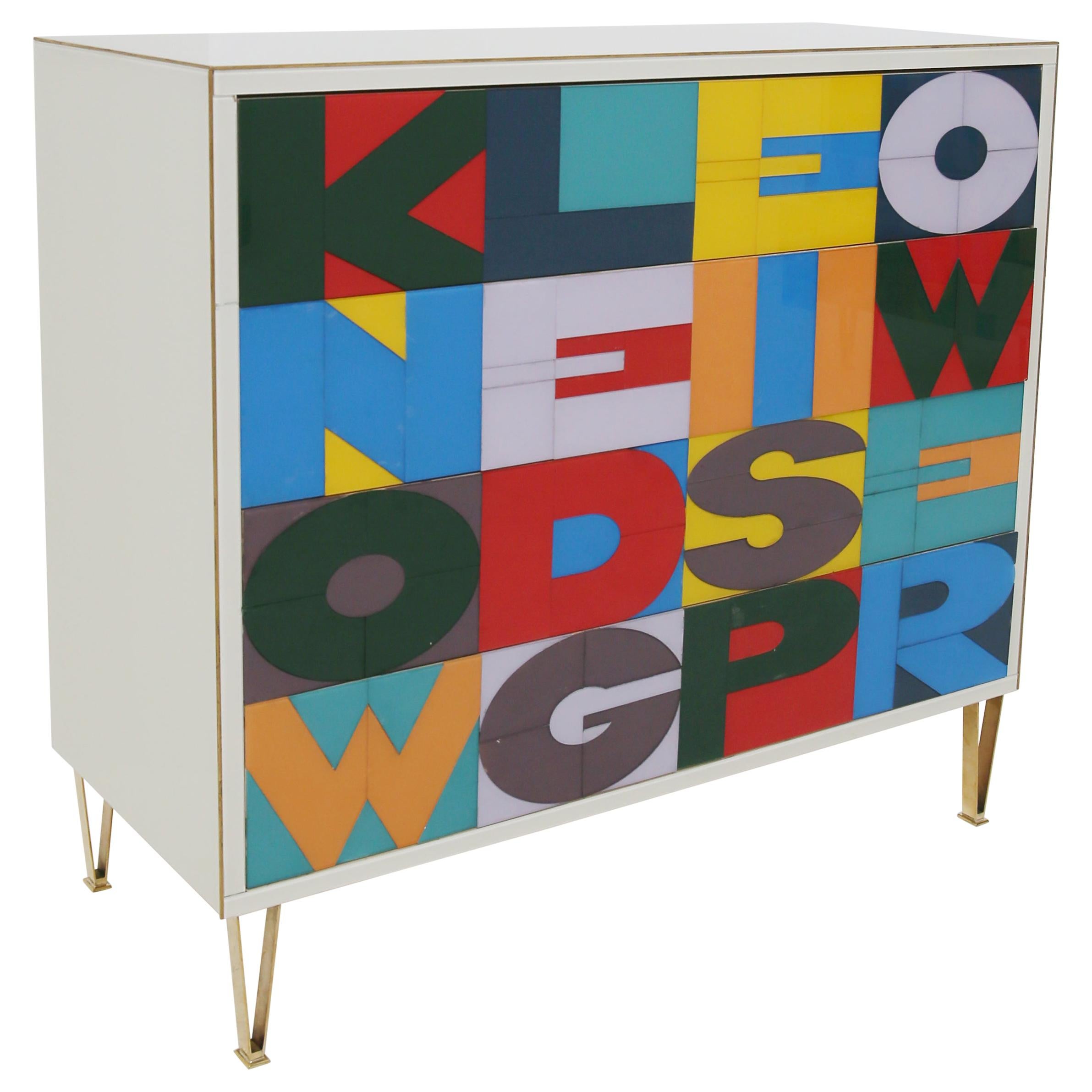 Pop Art Sideboard Four Drawers ”Conversation Pieces“ Designed by Michele Dal Bon For Sale