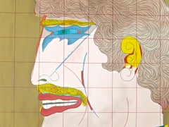 Lithographie Pop Art signée par Richard Lindner Intitulé « Profil » de 1969