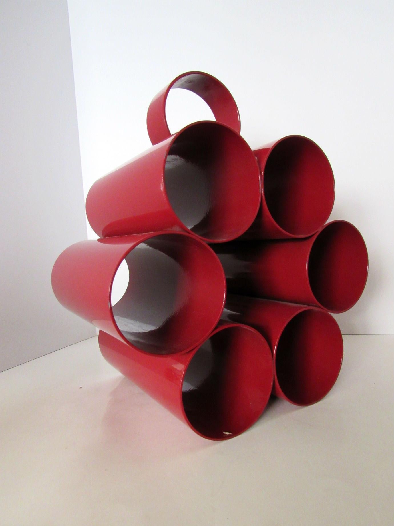 Pop Art Space Age German wine rack from Opal Möbel, 1960s. Cherry red wine rack by Opal Mobel of Germany, constructed of high grade plastic in perfect Pop Art Space Age style.