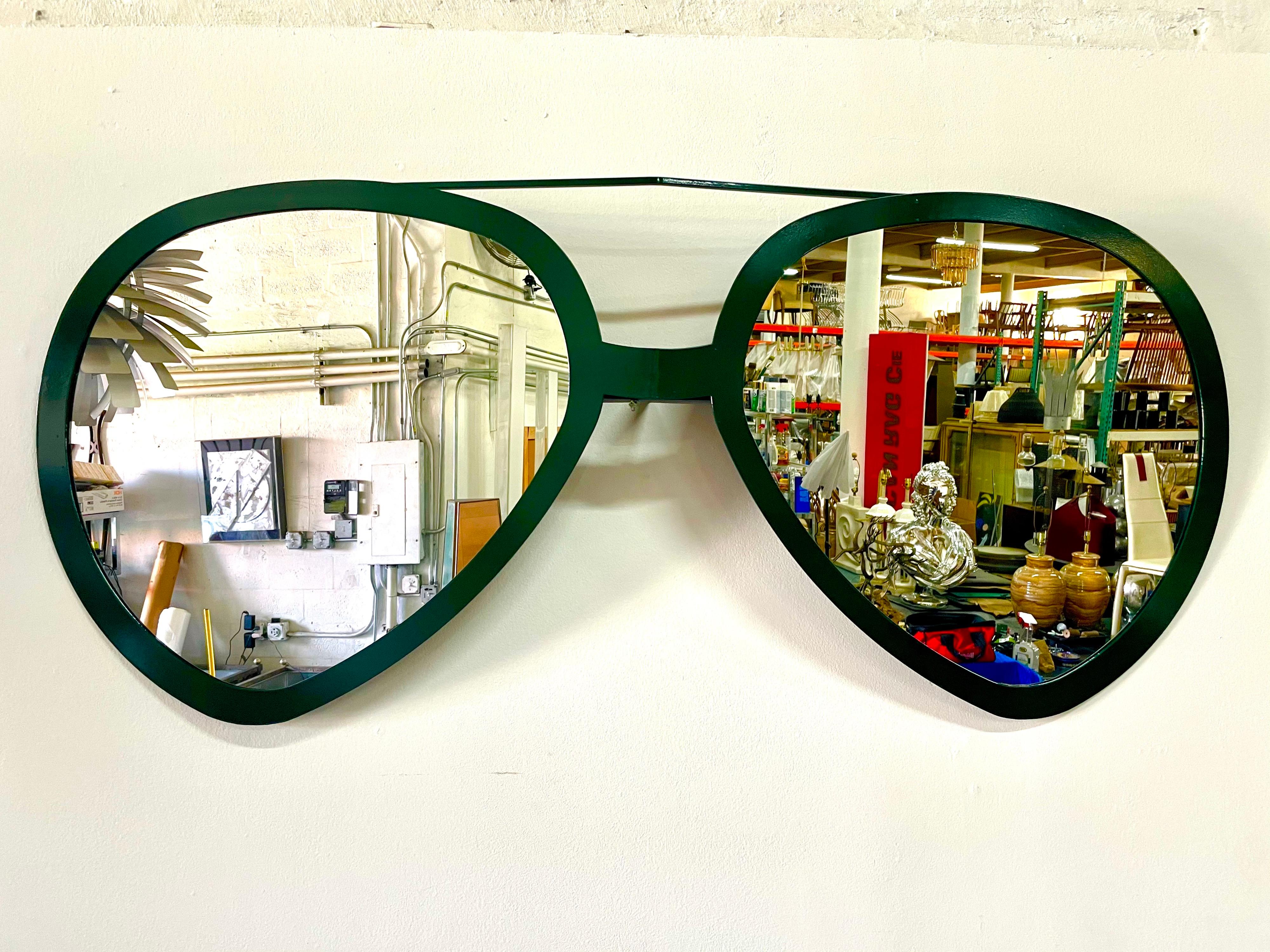 Post-Modern Pop Art Style Aviator Sunglasses Wall Mirror