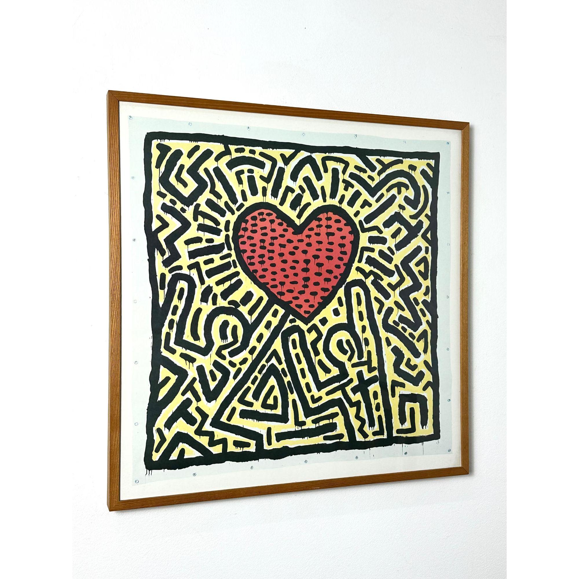 Vintage Keith Haring Two Figures and Heart Abstract Framed print 

Untitled (two figures with heart) 1982
Offset lithograph / photo by Ivan Dalla Tana
Printed by Nouvelles Images SA France 1986
Acquired from the original owner

Additional