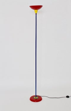 Pop Art Vintage Red Blue Green Yellow Floor Lamp Memphis Style, 1980s, Italy