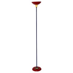 Pop Art Vintage Red Blue Green Yellow Floor Lamp Memphis Style, 1980s, Italy