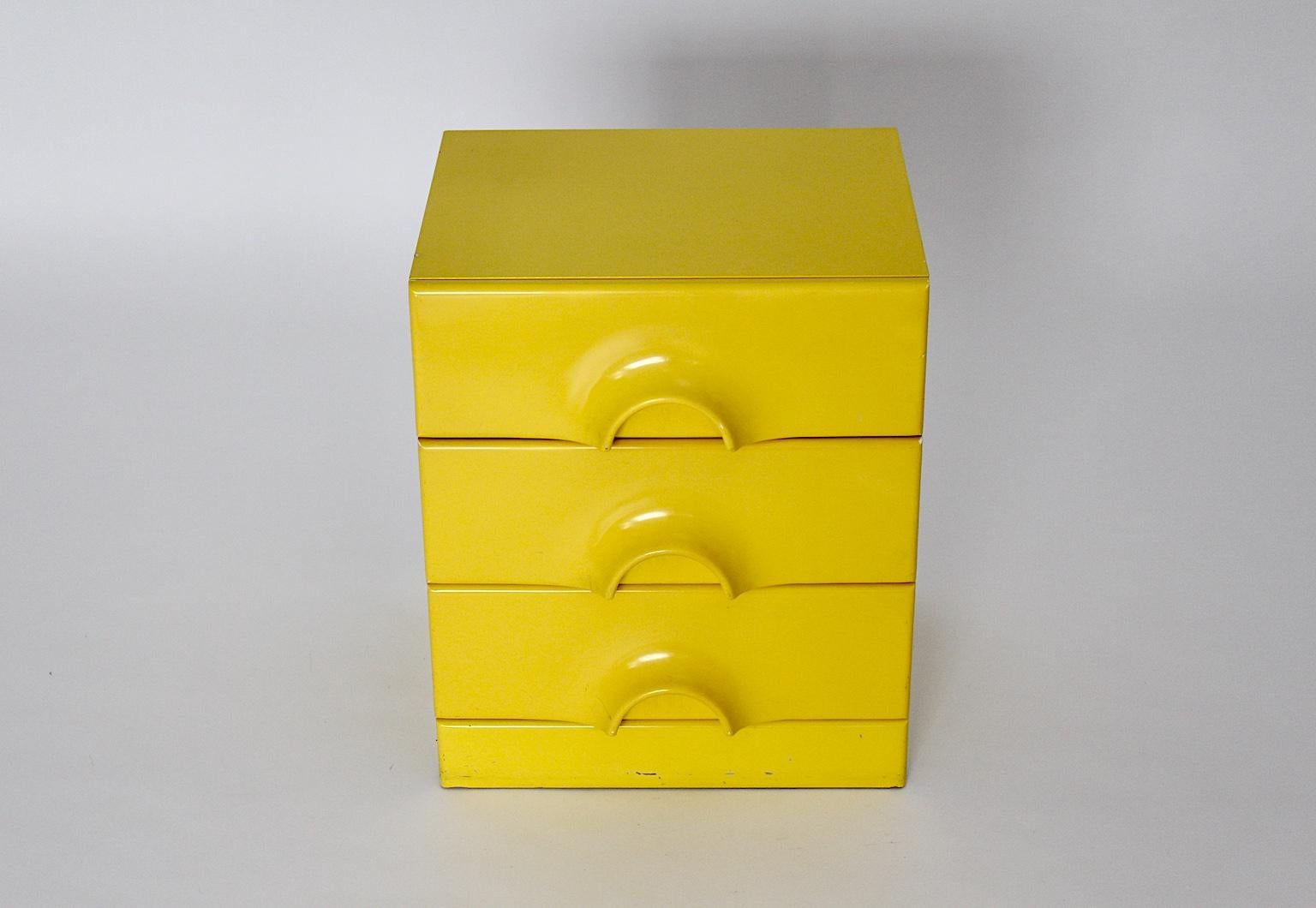Pop Art Style Vintage Yellow Chest of Drawers, circa 1970, Germany In Good Condition For Sale In Vienna, AT