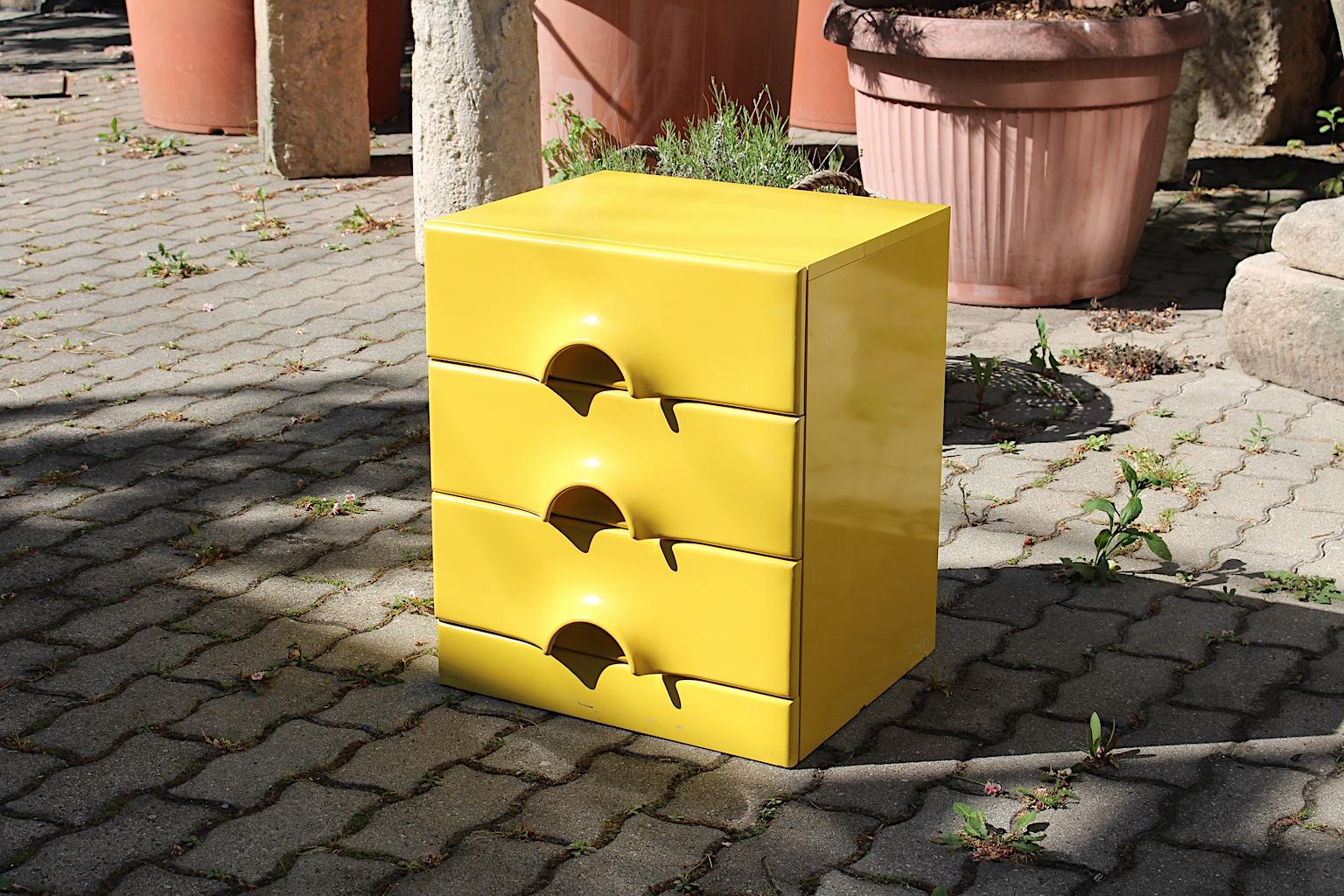 Wood Pop Art Style Vintage Yellow Chest of Drawers, circa 1970, Germany For Sale