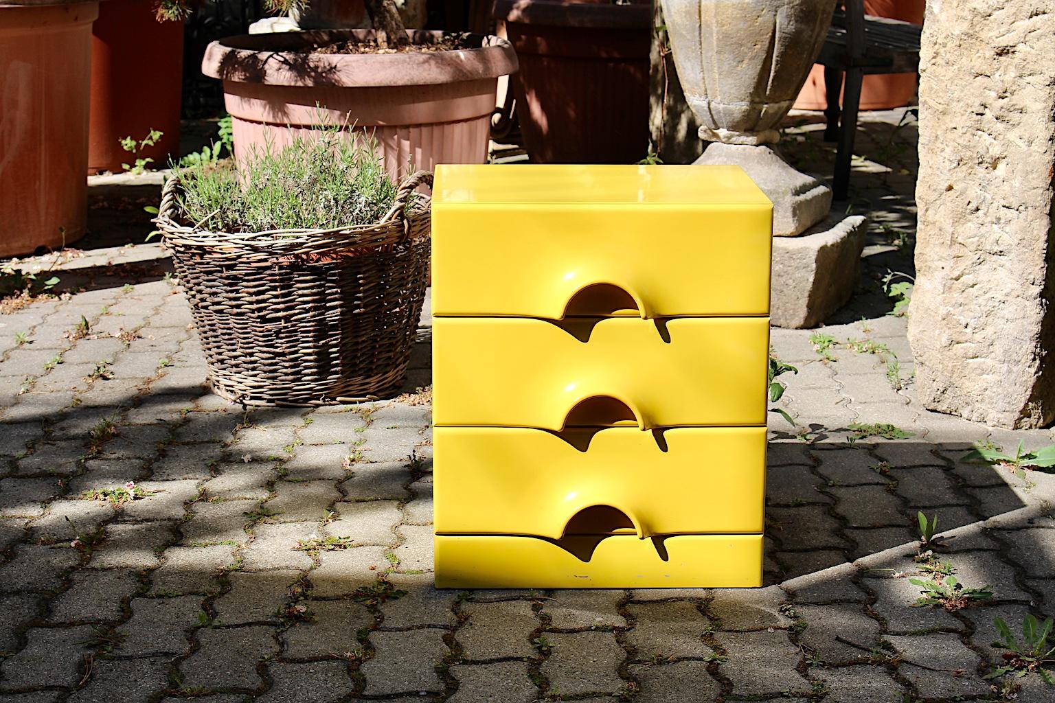 Pop Art Style Vintage Yellow Chest of Drawers, circa 1970, Germany For Sale 1