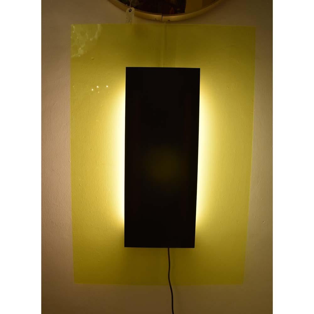 Pop Art Yellow and Black Perspex Light Panel by Johanna Grawunder Italian Design For Sale 1