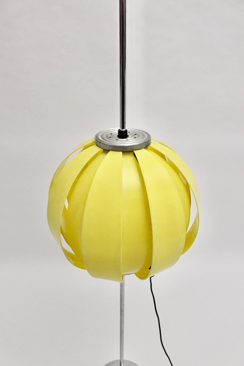 Pop Art Yellow Vintage Plastic Ball Floor Lamp, 1960s For Sale 5