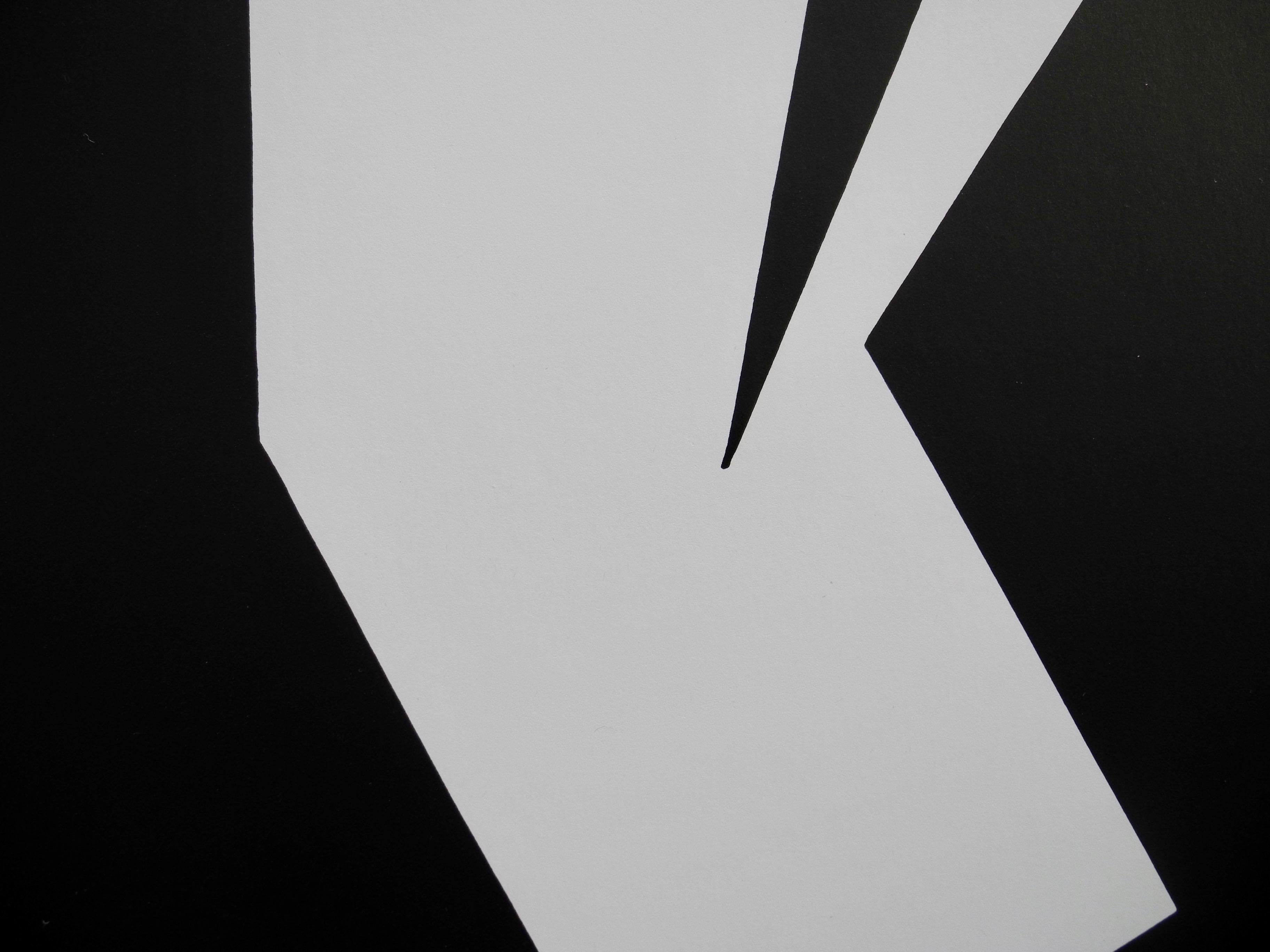 Modern Pop Artist Victor Vasarely Black and White Optical Prints For Sale